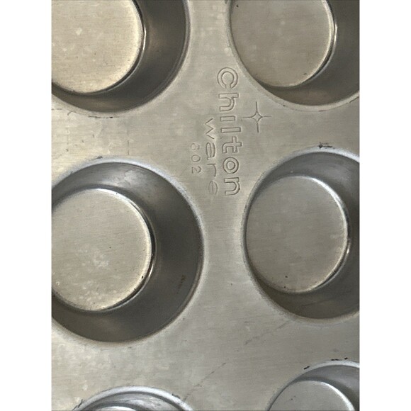 Vintage Chilton Ware Metal Baking Mini Muffin Egg Bite Pan USA Set Of 3 *12 Each - Picture 4 of 9